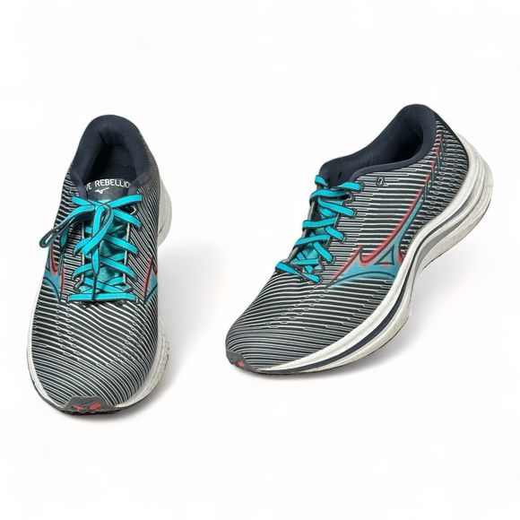 Mizuno Shoes - Mizuno Wave Rebellion 411334 53SC Womens Shoes Blue Athletic Sneakers Size 9